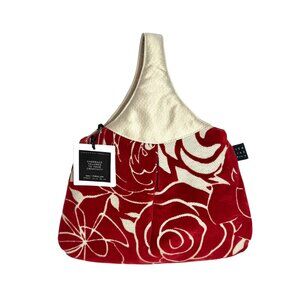 1154 Lill Studio Red & Beige Floral Chloe Handbag